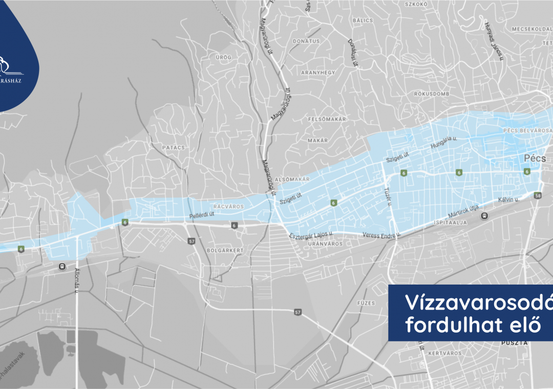 A tortyogói hibajavítással összefüggésben szerdán vízzavarosodás fordulhat elő Pécsen