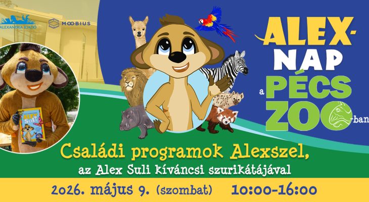 Alex-nap a Pécs Zooban! Családi programok Alexszel, az Alex Suli kíváncsi szurikátájával