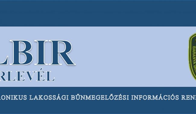 Baranya MRFK Bűnmegelőzési Osztály tájékoztatója